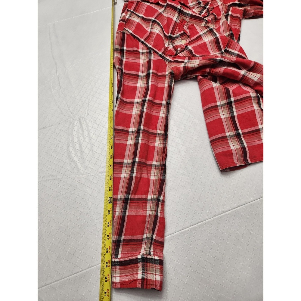 Denim & Supply Ralph Lauren Shirt Mens Medium Red Plaid Flannel Long Sleeve - Picture 9 of 11